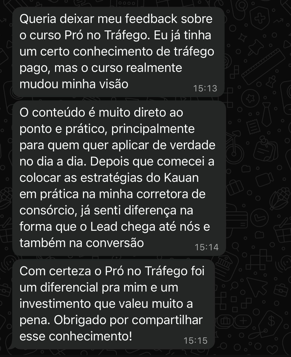 Print de depoimento de Victor Cícero